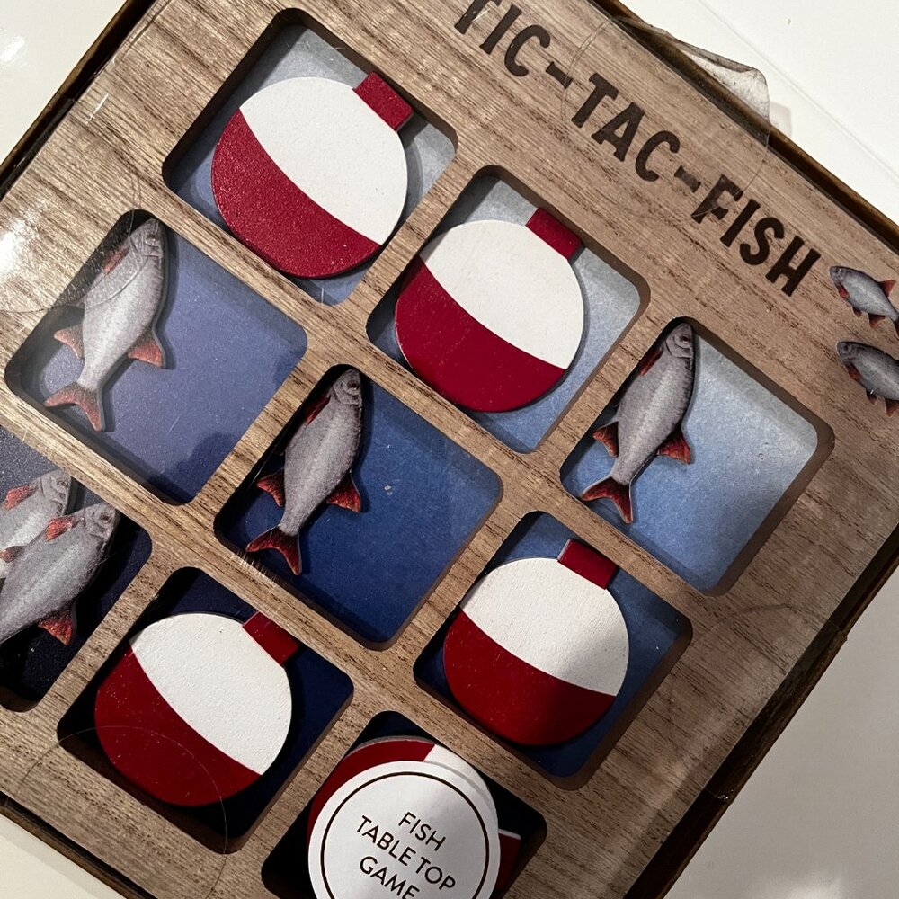 Fishing Themed Tic Tac Toe Game (Tic Tac Fish Table Game (men's game/x)